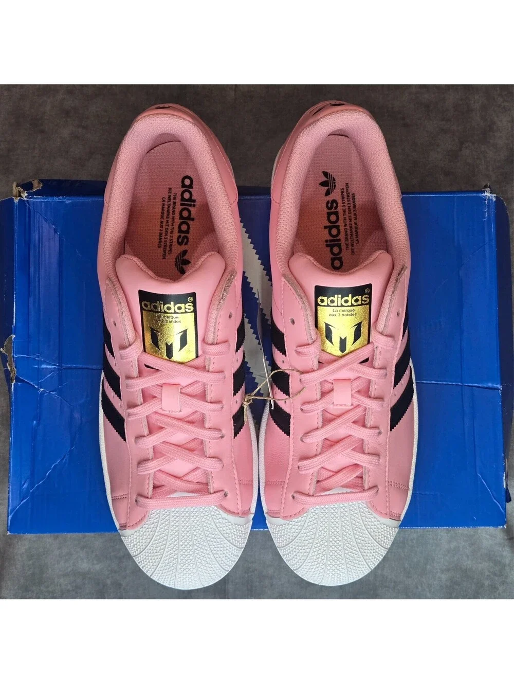 adidas x Lionel Messi Superstar - Pink / Black (JR1520) Men's 10 Women's 11 NIB